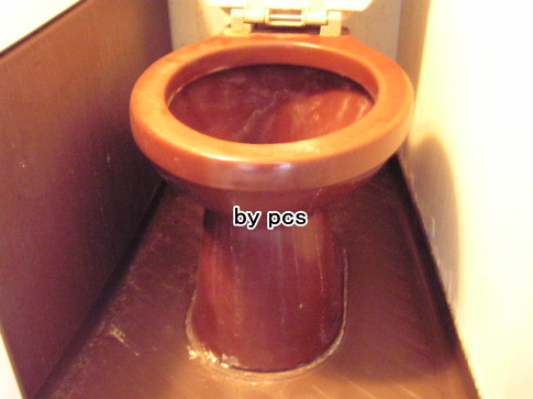 トイレのカラー便器に付着した超硬度の水アカ・尿石・カビ汚れ