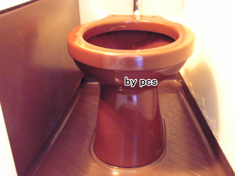トイレのカラー便器に付着した超硬度の水アカ・尿石・カビ汚れを除去