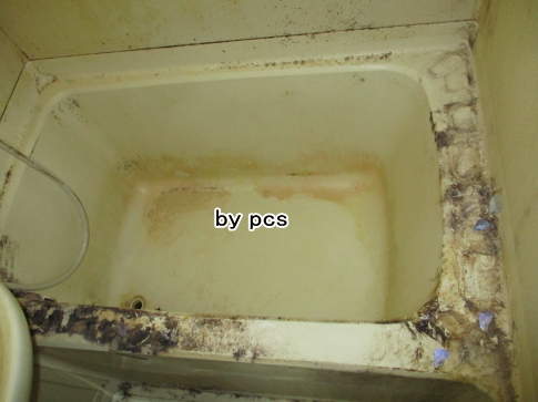 3点ユニットバス浴槽の汚れの写真
