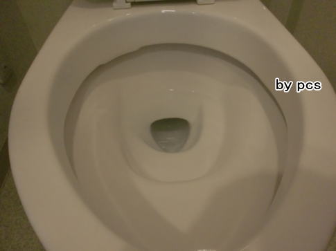 トイレ便器内の尿石も取れてきれいになった写真です