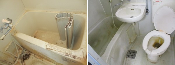 浴室の汚れ、３点ユニットバスの汚れの写真01